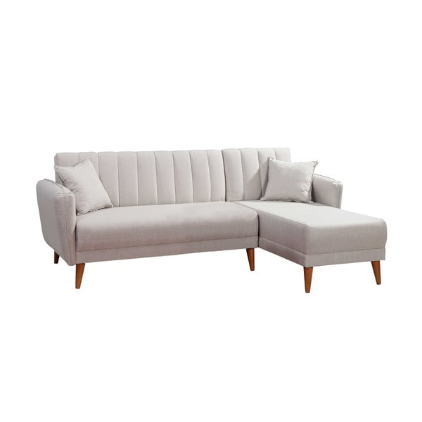 Balts izvelkamais stūra dīvāns (ar labo stūri) Aqua – Balcab Home