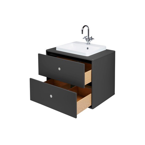 Antracīta pelēks piekarams skapītis ar izlietni un bez jaucējkrāna 80x62 cm Color Bath – Tom Tailor-image-4
