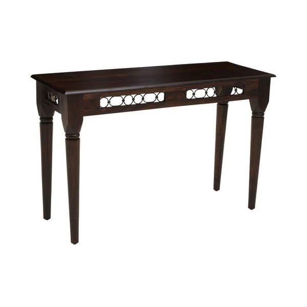 Tumša dabīga toņa rožkoka masīvskoka konsoles galds 45x120 cm Srina – Premier Housewares