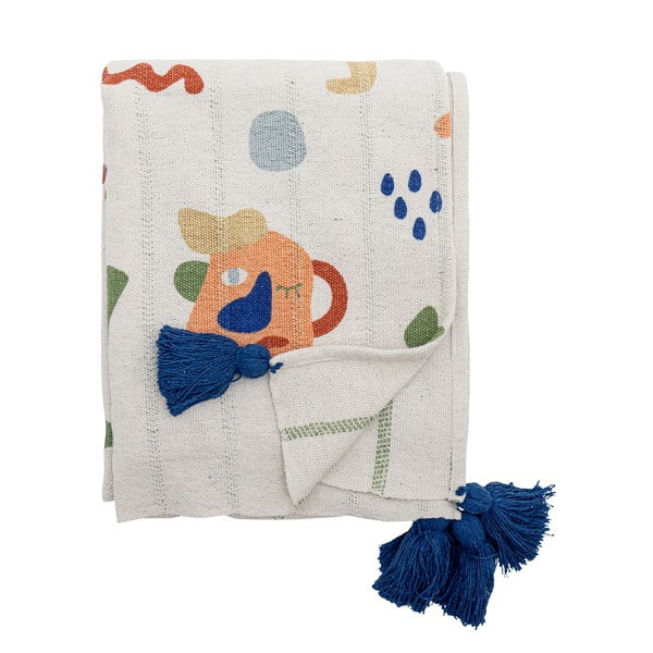 Krēmkrāsas bērnu sega no pārstrādātas kokvilnas 130x160 cm Sylvie – Bloomingville Mini-image-4