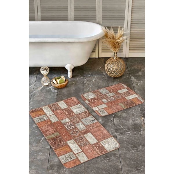 Brūni samta vannas istabas paklājiņi (2 gab.) 60x100 cm – Mila Home-image-4
