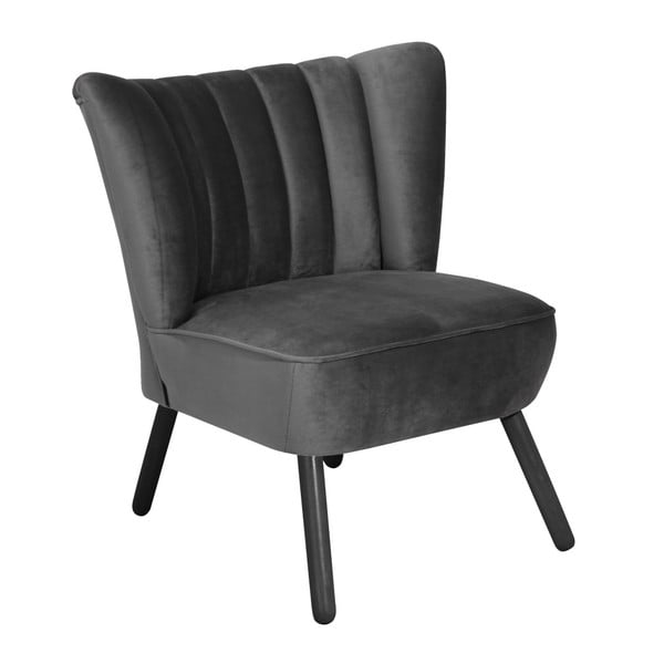 Antracīta krāsas krēsls ar melnām kājām Max Winzer Alessandro Velour