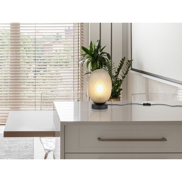 Zaļa galda lampa ar stikla abažūru (augstums 28,5 cm) Facette – Trio-image-1