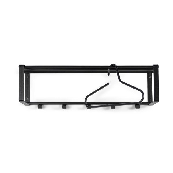 Melns metāla sienas pakaramais ar plauktu 70 cm Rex – Spinder Design-image-2