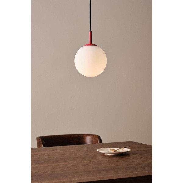 Sarkana/balta stikla piekaramā lampa ø 13 cm Ekman – Jotex-image-1
