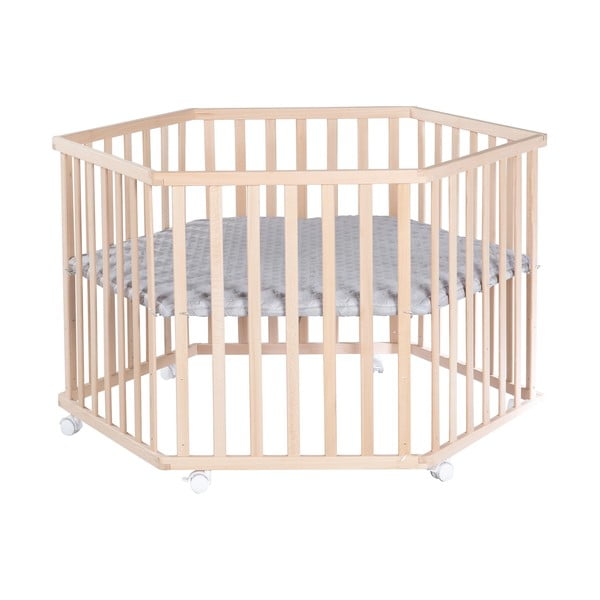 Dabīga toņa dižskābarža masīvkoka bērnu sētiņa 119x104 cm – Roba-image-2