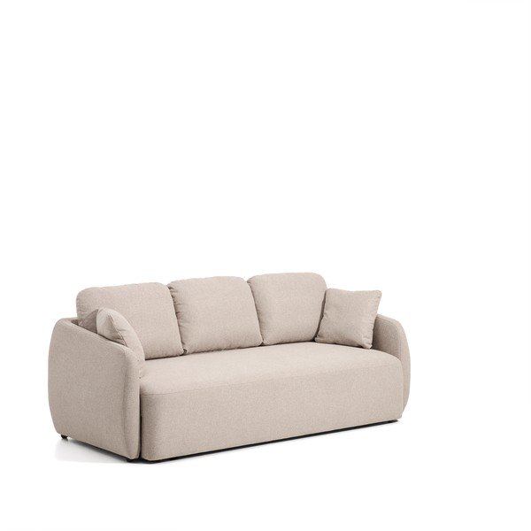 Bēšs salokāms dīvāns no šenila auduma 218 cm Laira – Kave Home-image-2