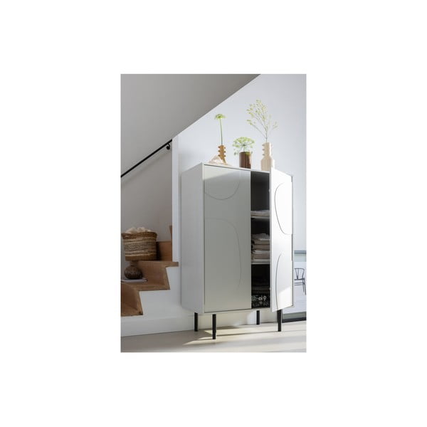 Gaiši pelēks priedes masīvkoka skapītis 85x135 cm Cadiz – WOOOD-image-4