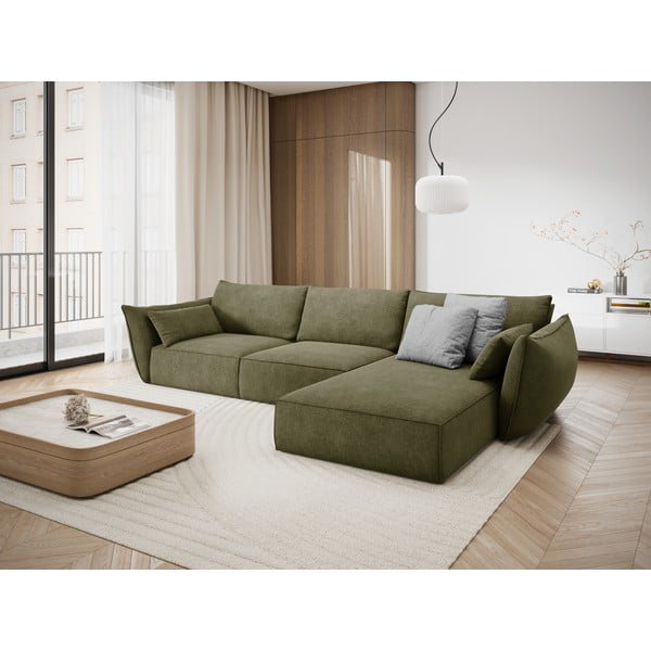 Zaļš stūra dīvāns (labais stūris) Vanda – Mazzini Sofas-image-1