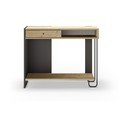 Melns/dabīga toņa konsoles galds ar ozolkoka imitācijas galda virsmu 35x100 cm Saturne – Marckeric