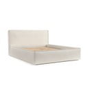 Bēša polsterēta divvietīga gulta ar veļas kasti ar redelēm 180x200 cm Lounge L – Maison de Rêve