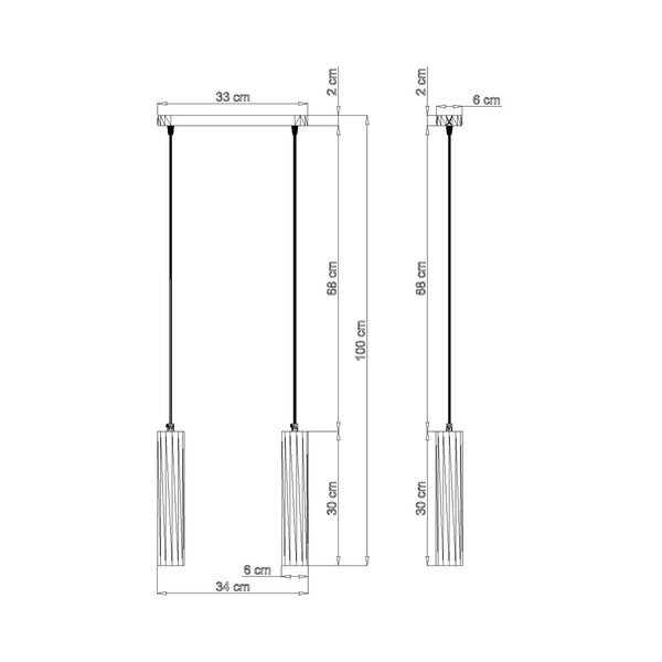 Griestu lampa Sollux Bakari, garums 34 cm-image-2