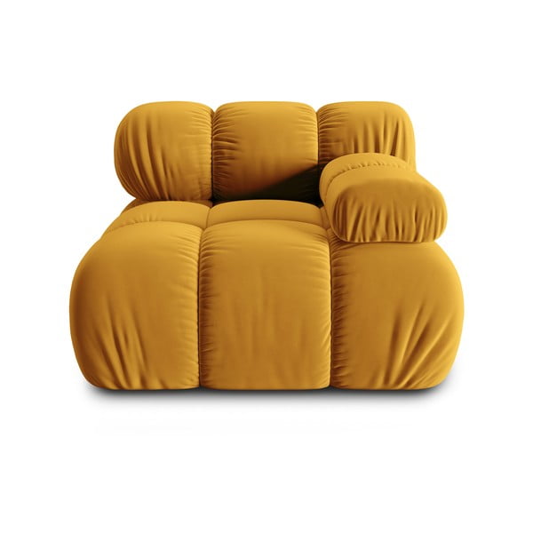 Dzeltens samta modulārais dīvāns (ar labo stūri) Bellis – Micadoni Home