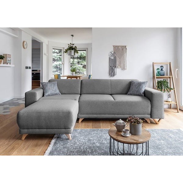 Pelēks salokāms/ar uzglabāšanas vietu stūra dīvāns Classy Sophie – Miuform-image-1