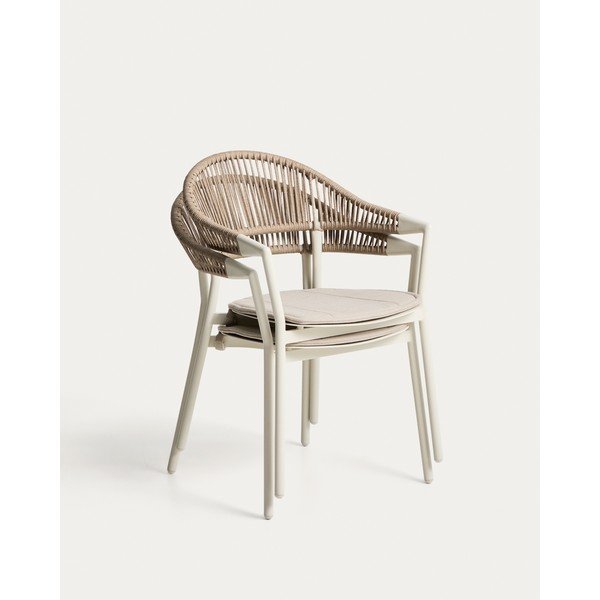 Bēšs polsterēts dārza krēsls Alimia – Kave Home-image-2