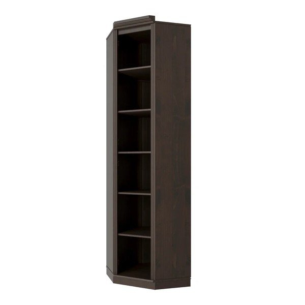 Tumši brūns priedes masīvkoka grāmatplaukts 85x219x56 cm Anita – Støraa-image-3