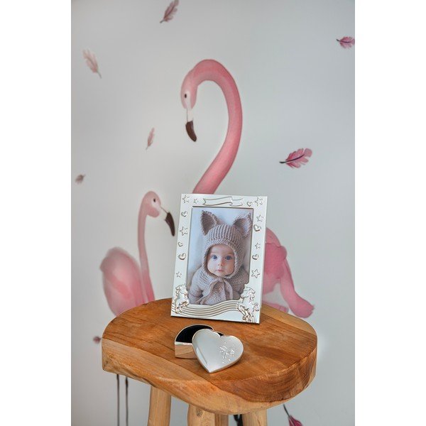 Sudraba krāsas metāla stāvošs/piekarināms foto rāmis 10x15 cm Unicorn – Zilverstad-image-1
