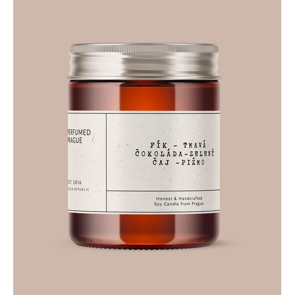 Aromātiskā sojas vaska svece degšanas laiks 40 h #44 Chocolate, Fig, Musk – Perfumed Prague-image-1