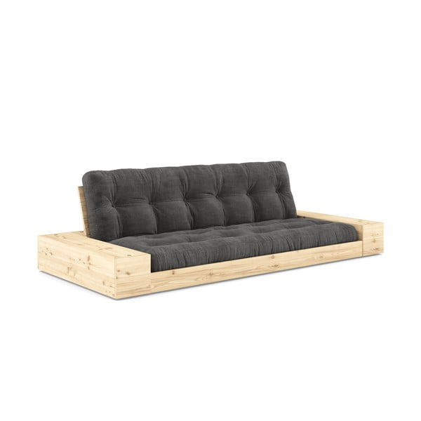 Melns/antracīta pelēks velveta izvelkamais dīvāns 244 cm Base – Karup Design