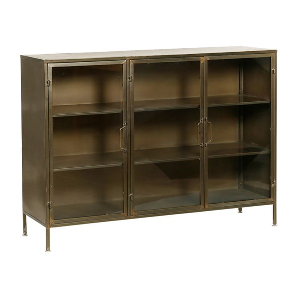 Metāla vitrīna zelta krāsā 123,5x91,5 cm Dagenham – Côté Table-image-2