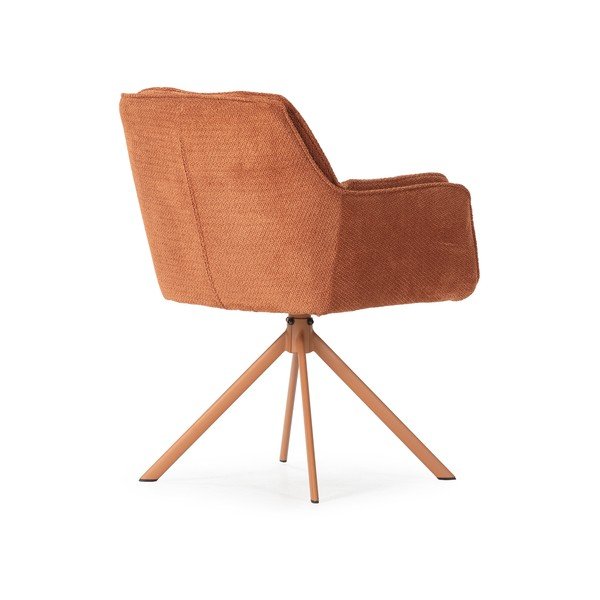 Terakotas oranži polsterēti ēdamistabas krēsli (2 gab.) Keiko – Marckeric-image-4