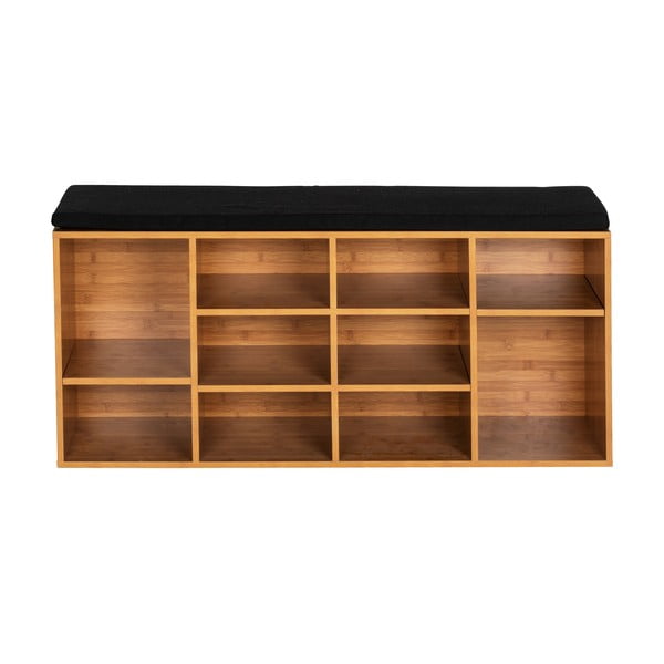 Dabīga toņa apavu plaukts ar eksotiskā koka imitāciju ar soliņu Loft – Wenko-image-2