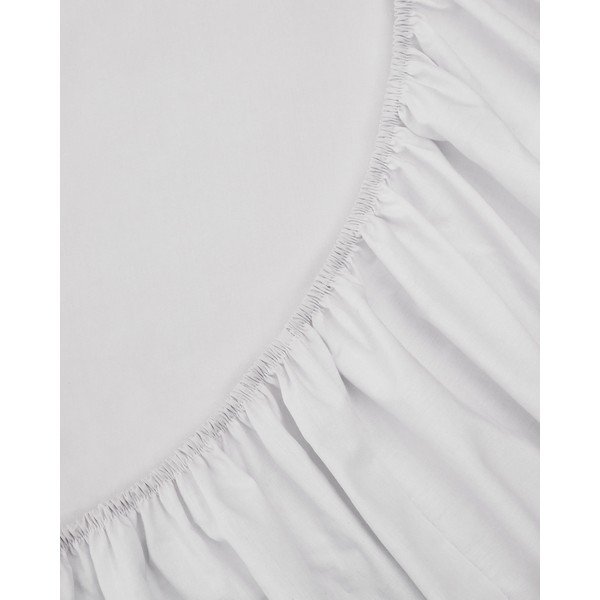Balts palags no kokvilnas perkala ar gumiju 180x200 cm Teia – Kave Home-image-1