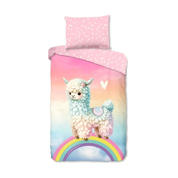 Rozā vienguļamā kokvilnas bērnu gultas veļa 140x200 cm Chico – Good Morning