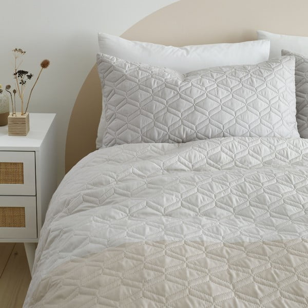 Bēša gultas veļa vienvietīgai gultai 135x200 cm Ombre Geo – Catherine Lansfield-image-2