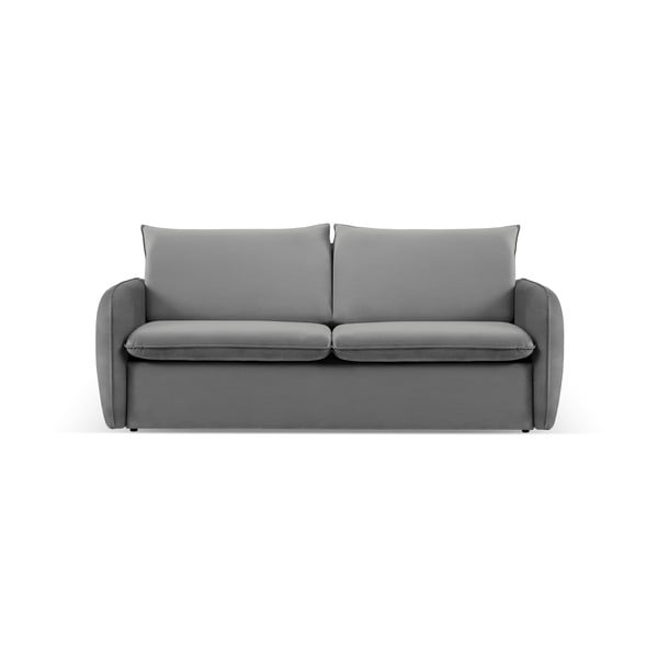 Pelēks samta izvelkamais dīvāns 214 cm Vienna – Cosmopolitan Design