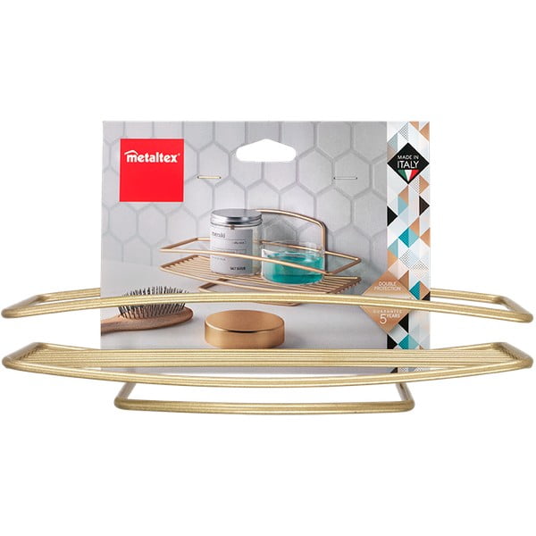 Zelta krāsas tērauda vannas istabas plaukts Onda – Metaltex-image-2