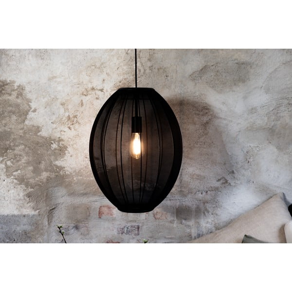 Melna piekaramā lampa ar auduma abažūru ø 40 cm Florence – Markslöjd-image-2
