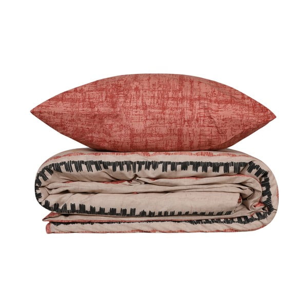 Ķieģeļu sarkana/brūna divguļamā gultas veļa no ranforce kokvilnas 240x220 cm Felix – Mijolnir-image-1