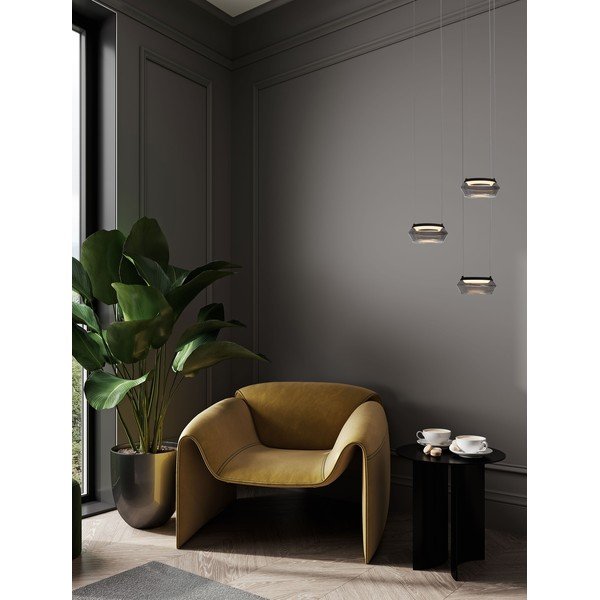 Matēti melna stikla LED piekaramā lampa ø 14 cm Jailyn – Nova Luce-image-2