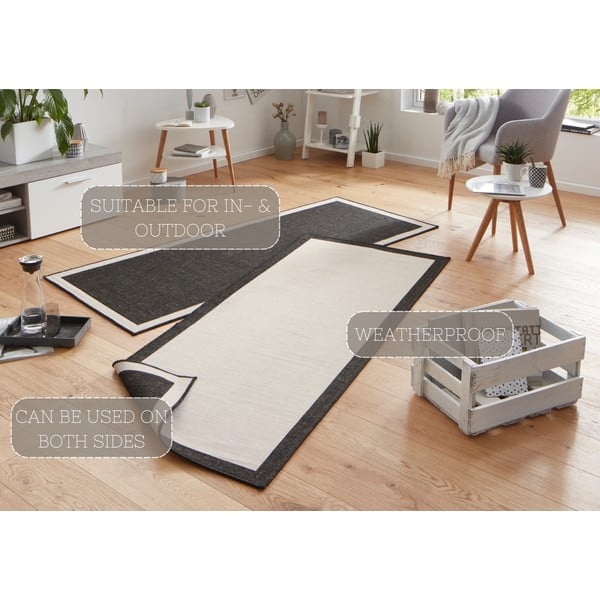 Melns un krēmkrāsas āra paklājs NORTHRUGS Panama, 80 x 250 cm-image-4