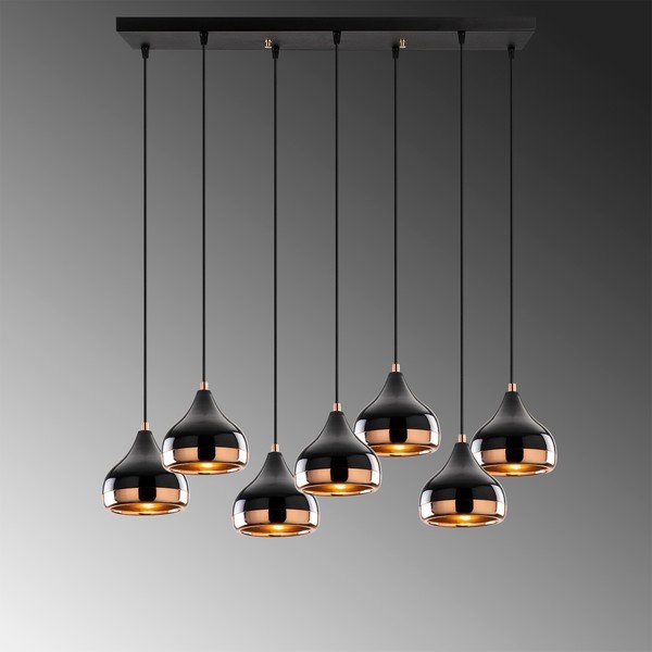 Melna/vara krāsas piekaramā lampa ar metāla abažūru Yildo – Opviq lights-image-4