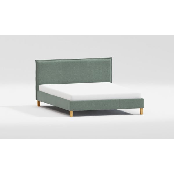 Zaļa polsterēta divvietīga gulta ar redelēm 160x200 cm Tina – Ropez-image-3