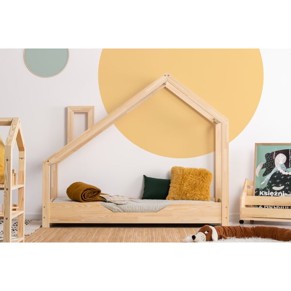 Bērnu gulta mājiņas formā no priedes koka Adeko Luna Bek, 70 x 150 cm