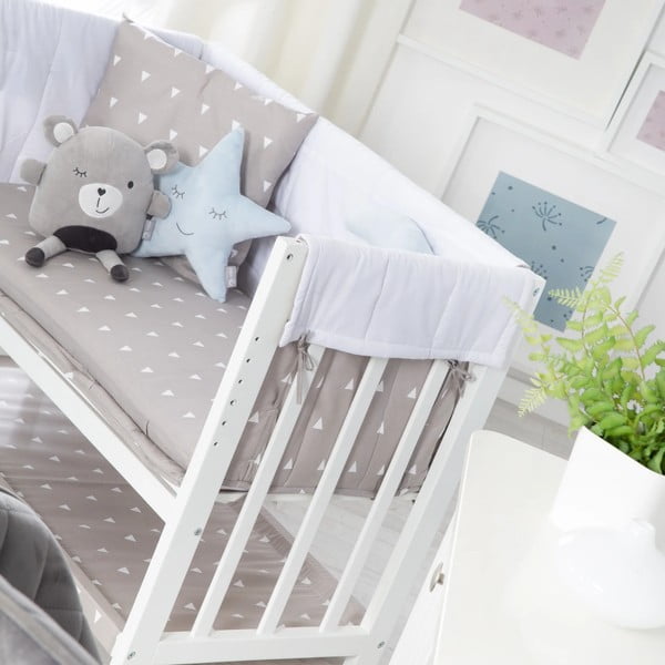 Balts šūpulītis ar veļas kasti/ar baldahīnu 90x45 cm Indibär – Roba-image-4