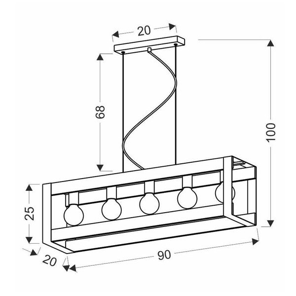 Melna piekaramā lampa 20x90 cm Varna – Candellux Lighting-image-2
