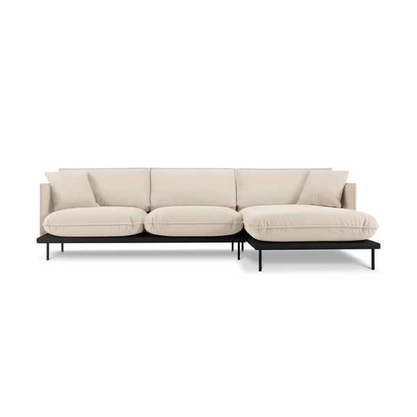 Bēšs samta stūra dīvāns (ar labo stūri) Auguste – Interieurs 86