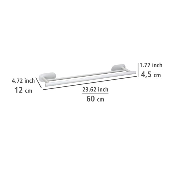 Balts nerūsējošā tērauda pašlīmējošs dvieļu turētājs Orea Duo – Wenko-image-4