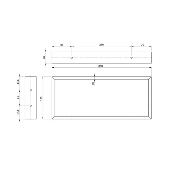 Melns tērauda virsmas balsts 35x4 cm – Sapho-image-1