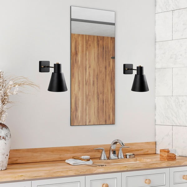 Melna/zelta krāsas sienas lampa ø 14 cm Funnel – Opviq lights-image-1