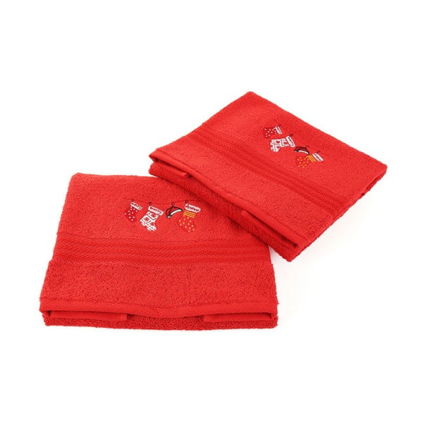 2 dvieļu komplekts Corap Red Socks, 50 x 90 cm