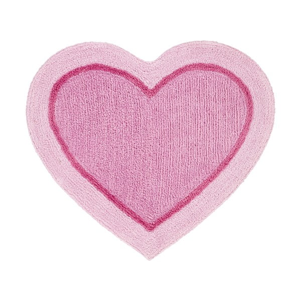 Rozā bērnu paklājs sirds formā Catherine Lansfield Heart, 50 x 80 cm