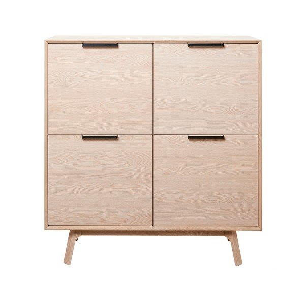 Balta ozolkoka kumode ar 4 durvīm Unique Furniture Vivara