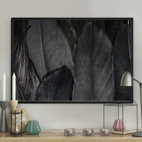 Plakāts DecoKing Feathers Black, 50 x 40 cm-image-1
