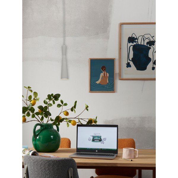 Pelēka piekaramā lampa ar metāla abažūru ø 6 cm Bordeaux – it's about RoMi-image-1