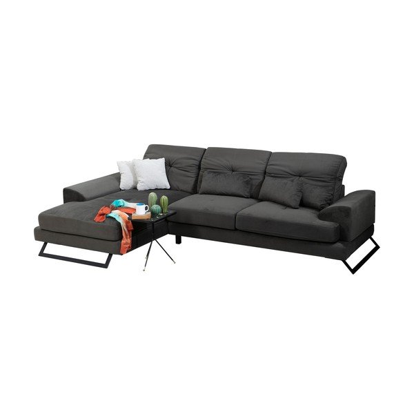 Tumši pelēks stūra dīvāns (ar kreiso stūri) Frido – Balcab Home-image-2